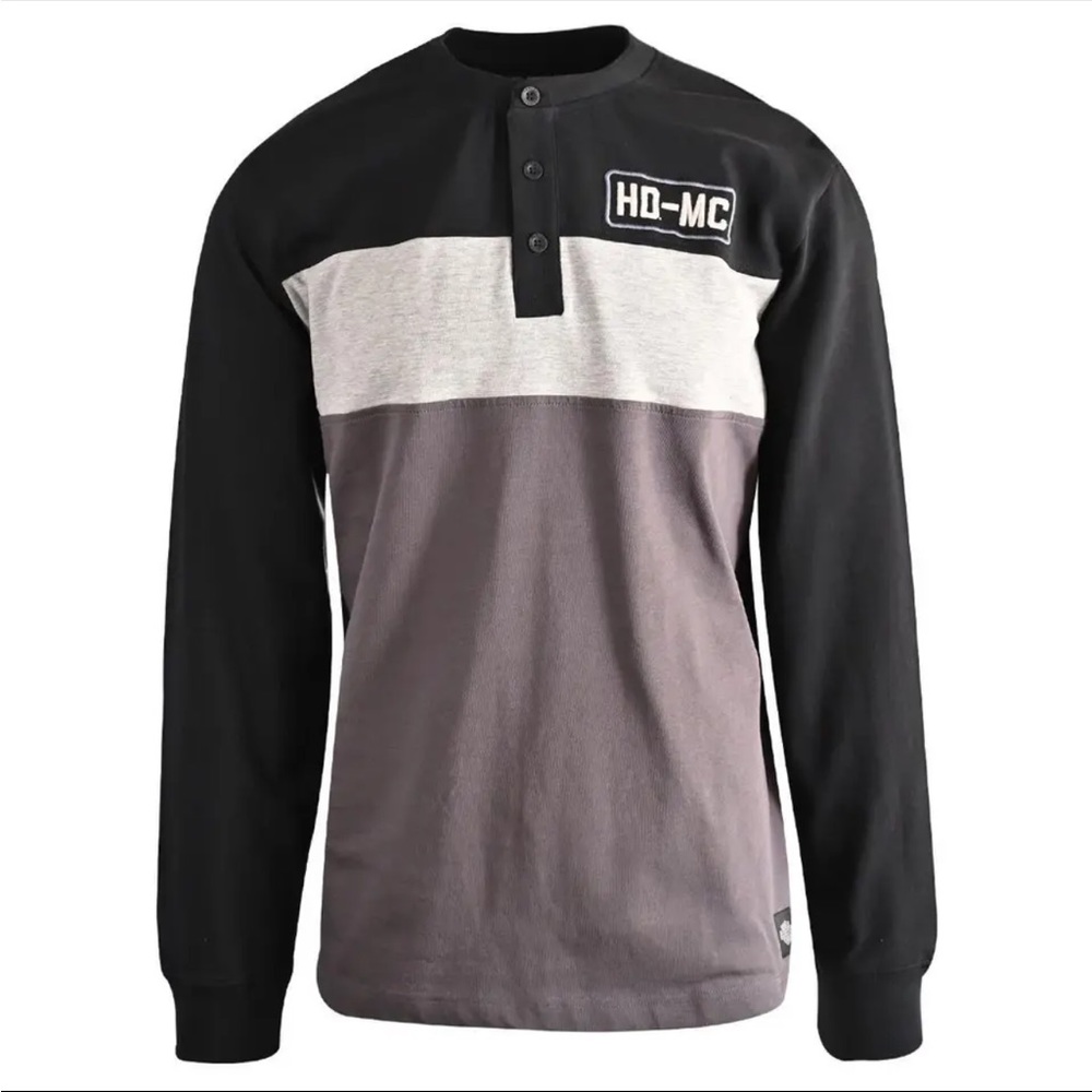 Harley-Davidson Black and Gray Long Sleeve Tee